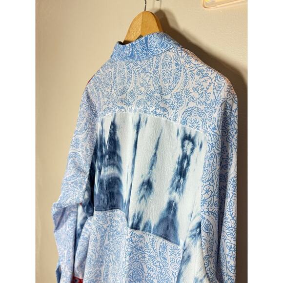 Calessa Women’s Button Up Long Sleeve Tunic Blouse Patchwork Plus size 2X - Picture 6 of 8